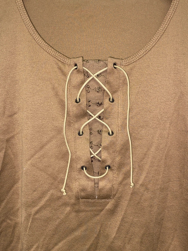 VINTAGE brown blouse (L)