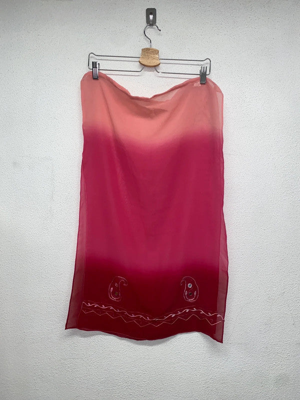 VINTAGE wrap mesh pink gradient skirt (M)