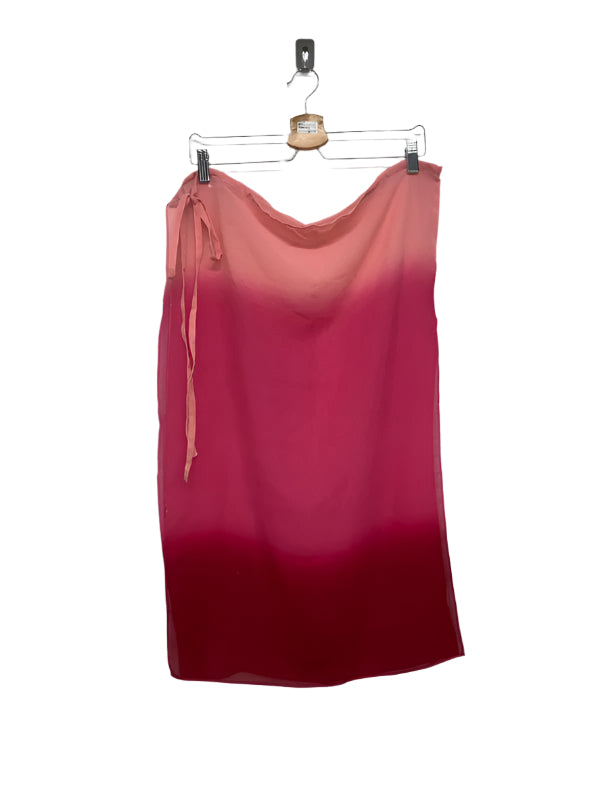 VINTAGE wrap mesh pink gradient skirt (M)