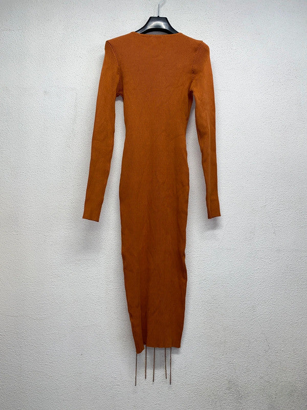 VINTAGE body shaper knit dress with chains (L)