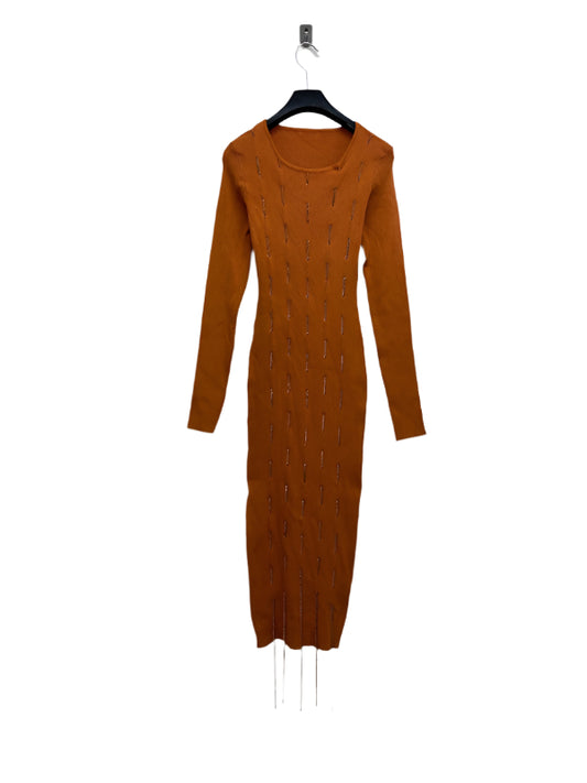 VINTAGE body shaper knit dress with chains (L)