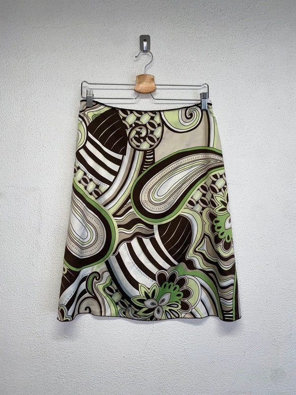 VINTAGE pattern midi skirt (S/M)