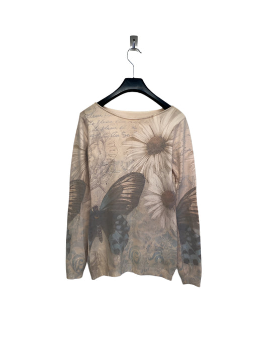 VINTAGE y2k faded print knit light sweater (S/M)