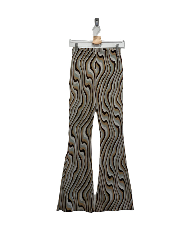 VINTAGE 70s funky pattern flaired knit trousers (S)