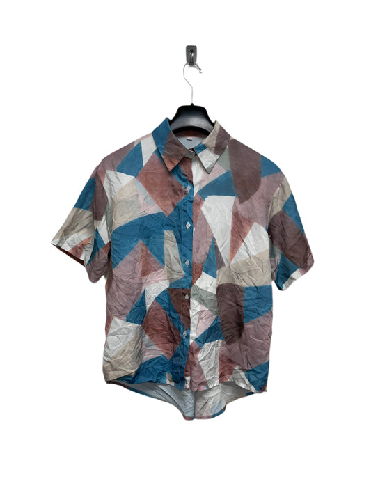 VINTAGE 70s pattern short sleeve shirt (M)