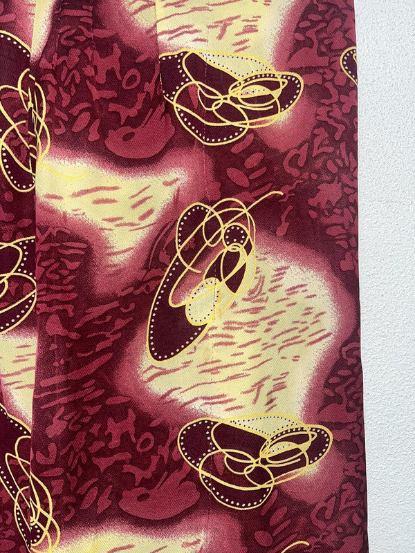 VINTAGE 70s pattern maxi skirt (L)