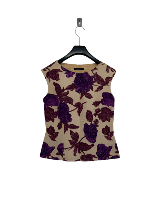 VINTAGE purple floral pattern sleeveless top (M)