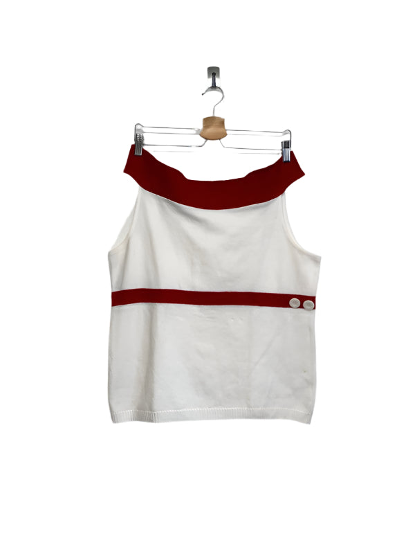 VINTAGE low shoulder sleeveless knit top (L)