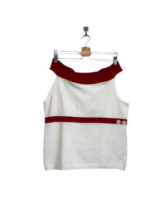 VINTAGE low shoulder sleeveless knit top (L)