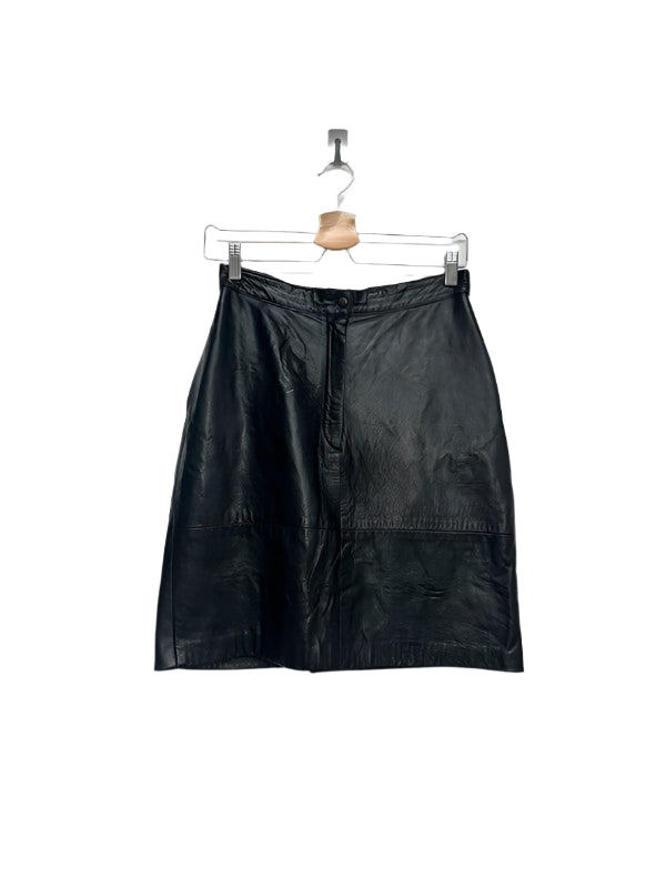 VINTAGE leather midi skirt (S)