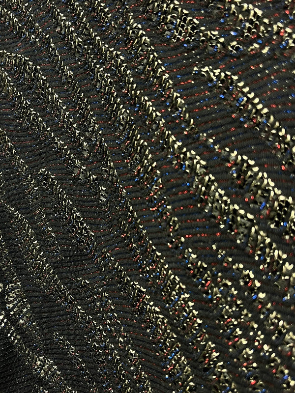 VINTAGE black glitter mesh sleeveless top (M)