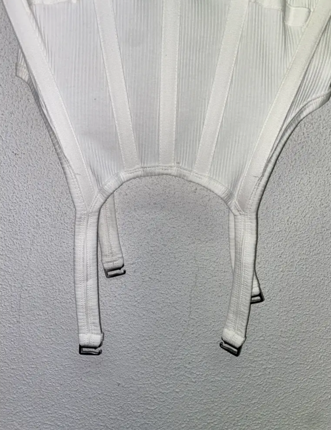 DION LEE white ribbed corset top (M)