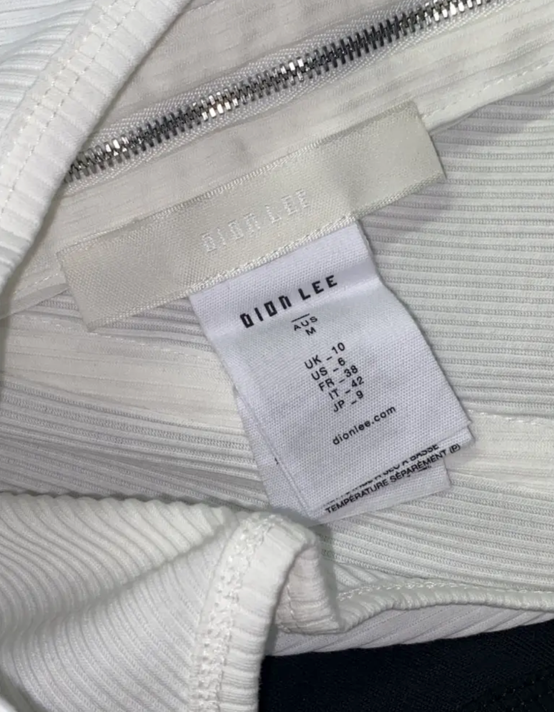 DION LEE white ribbed corset top (M)