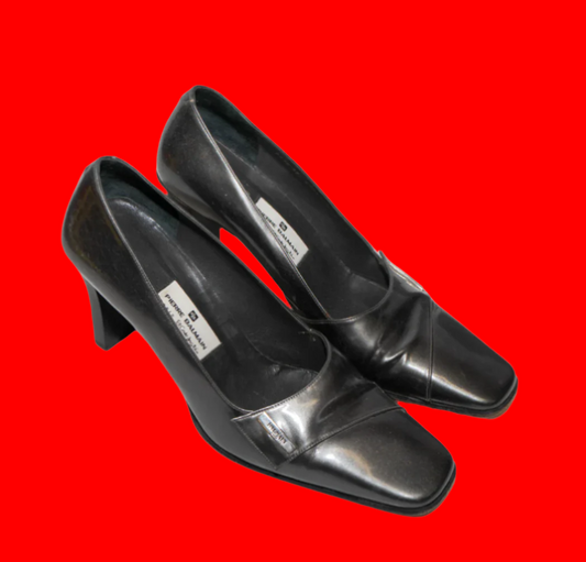 BALMAIN silver leather pumps (38)