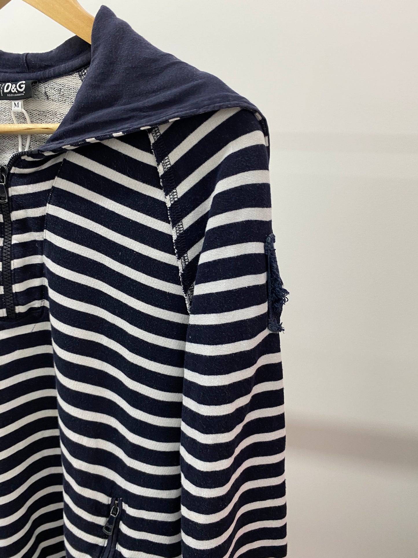 DOLCE & GABBANA zipper striped cardigan (M)