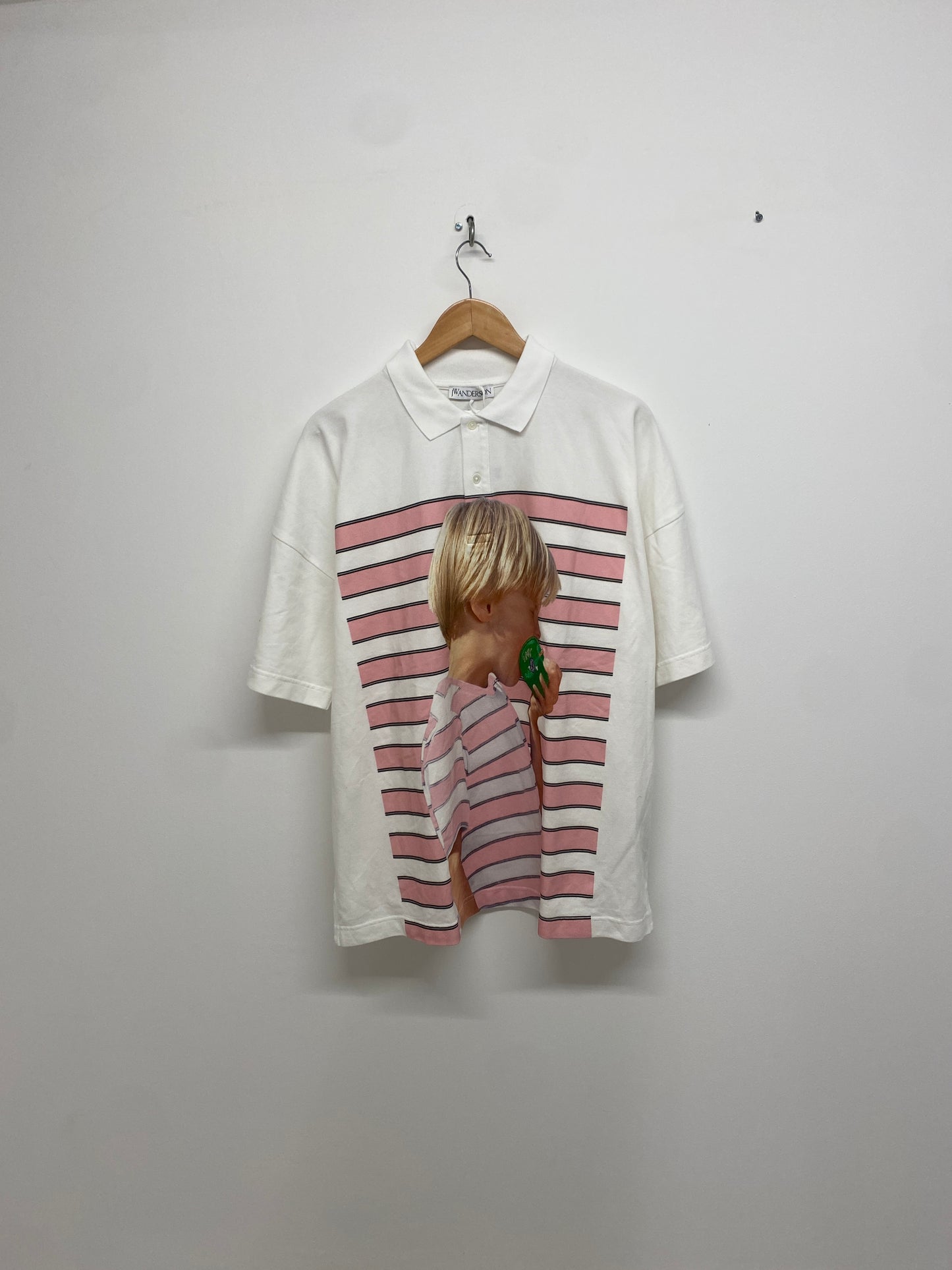 JW ANDERSON print polo with embroidery (M)