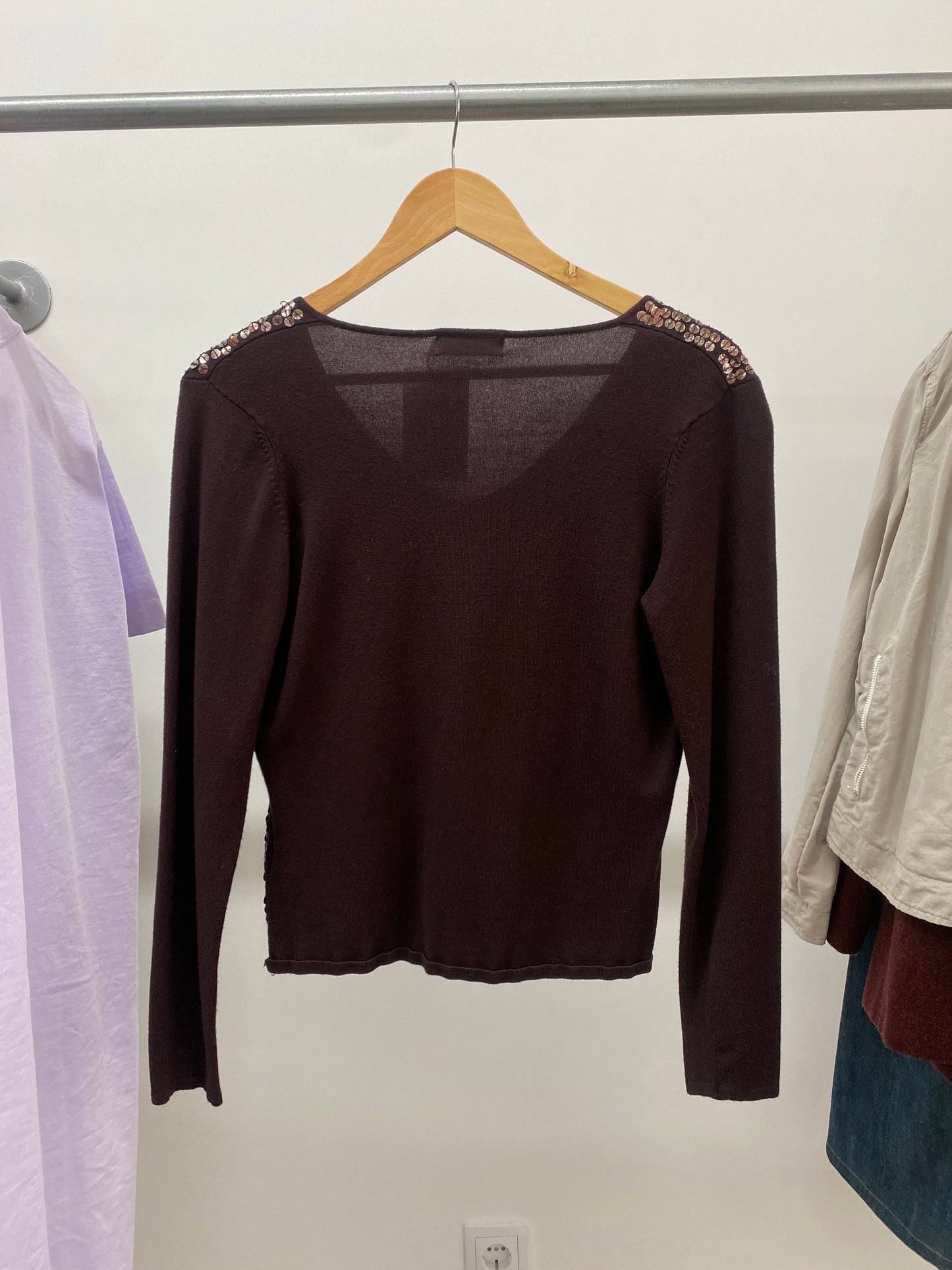 GERARD DAREL sequin copper long sleeve (M)