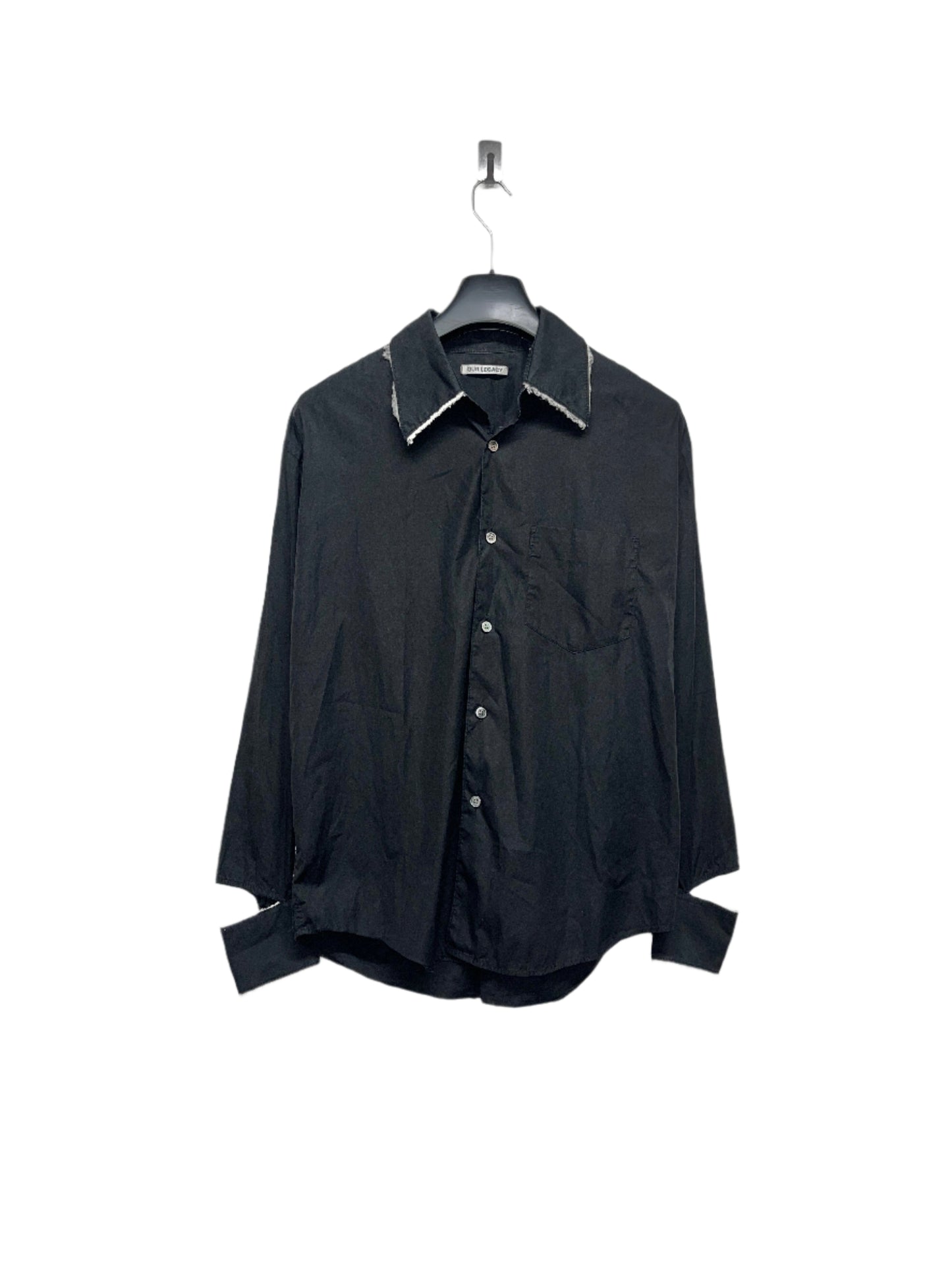 OUR LEGACY black shirt with distressed details (M)