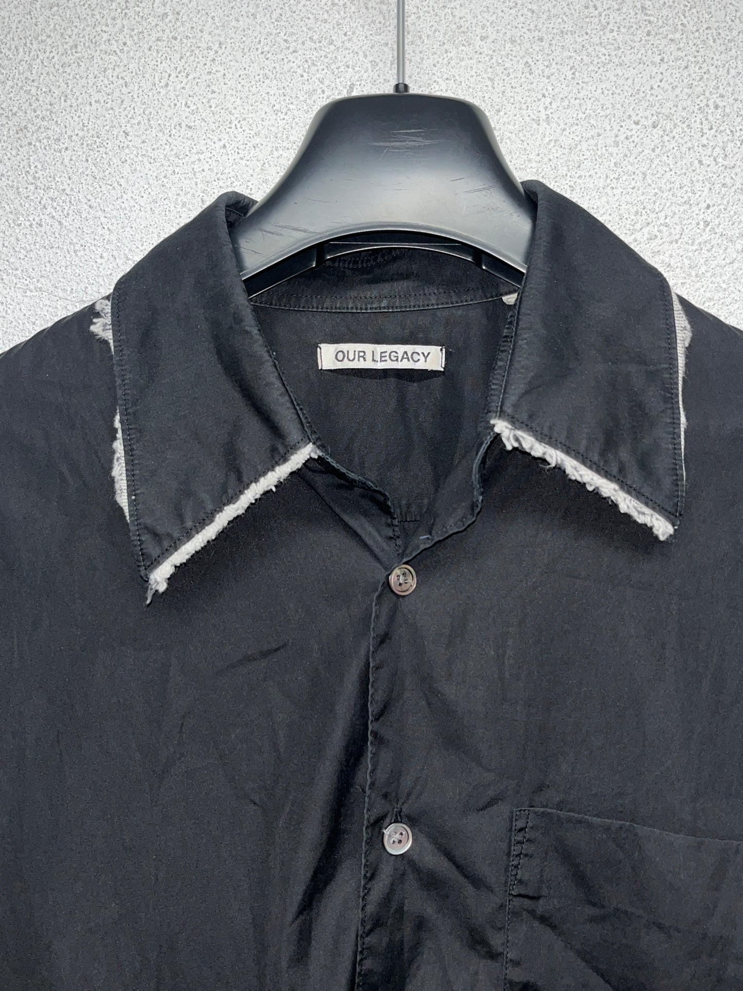 OUR LEGACY black shirt with distressed details (M)