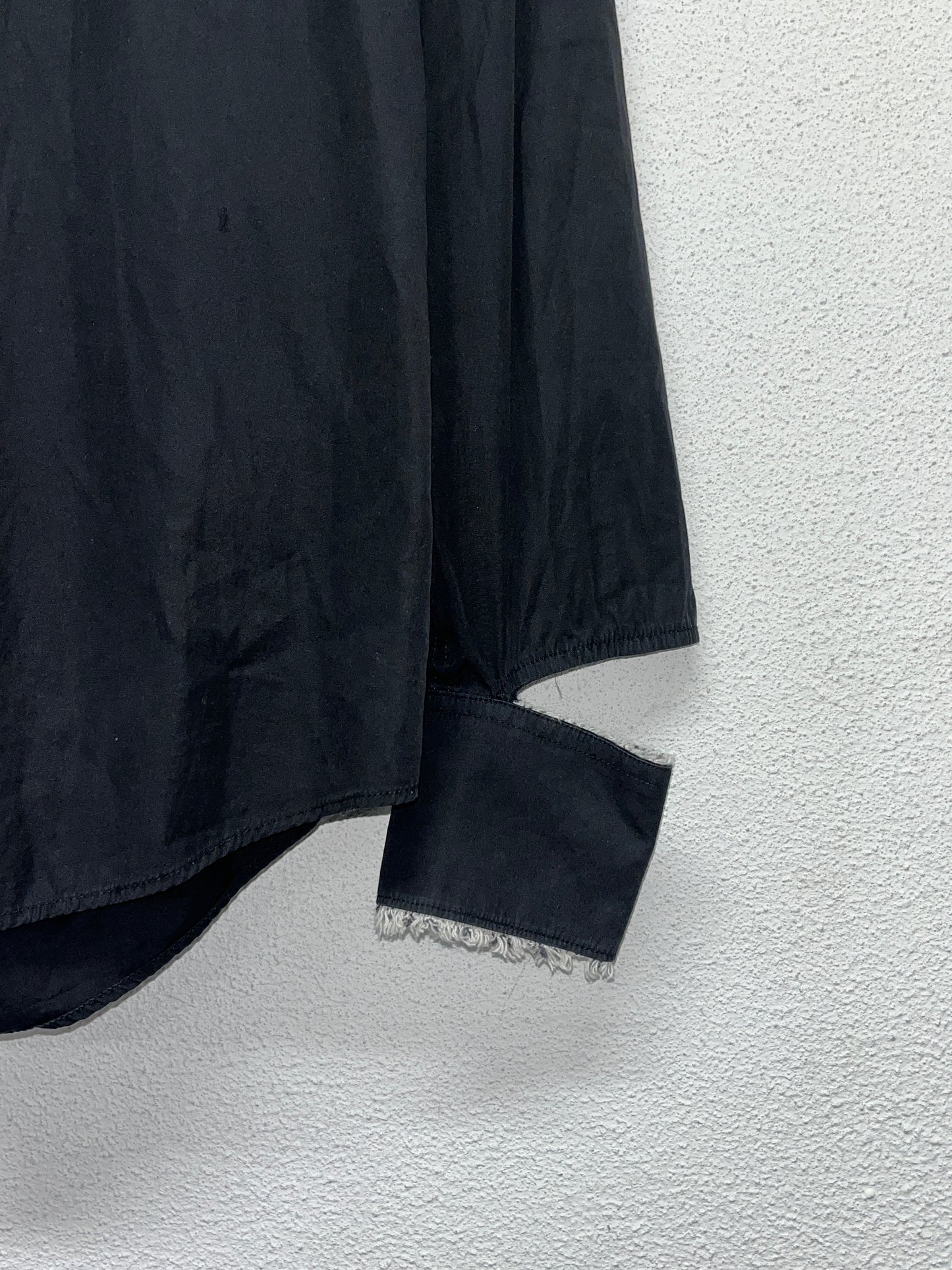 OUR LEGACY black shirt with distressed details (M)
