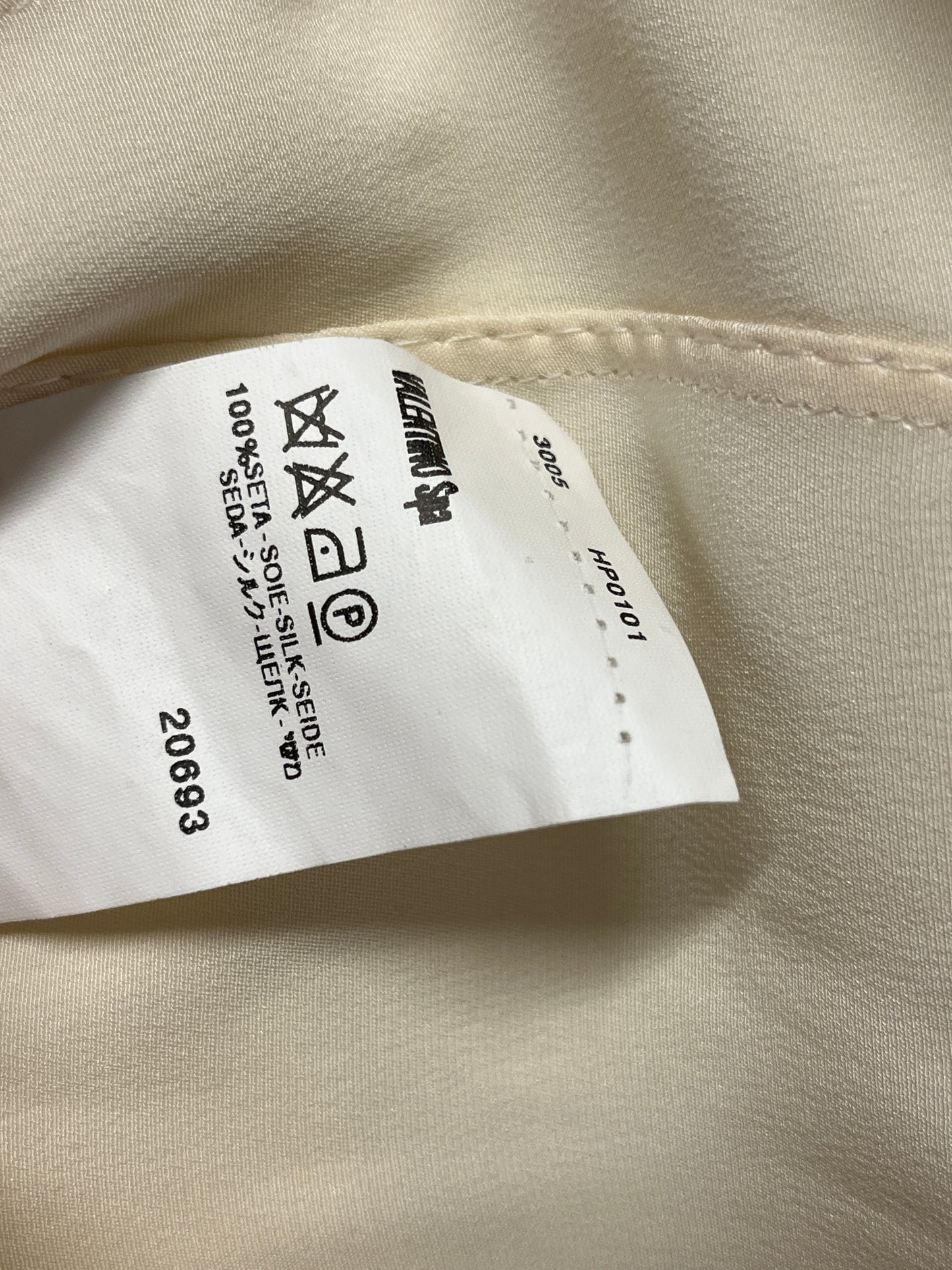 VALENTINO silk pearl gold button-up lace blouse (S)