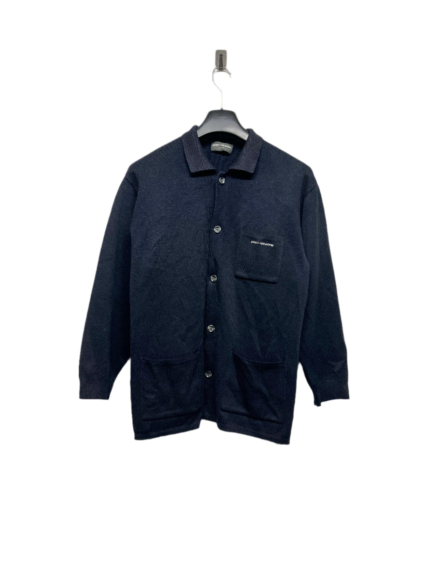 PACO RABBANNE wool button-up navy cardigan (L/XL)