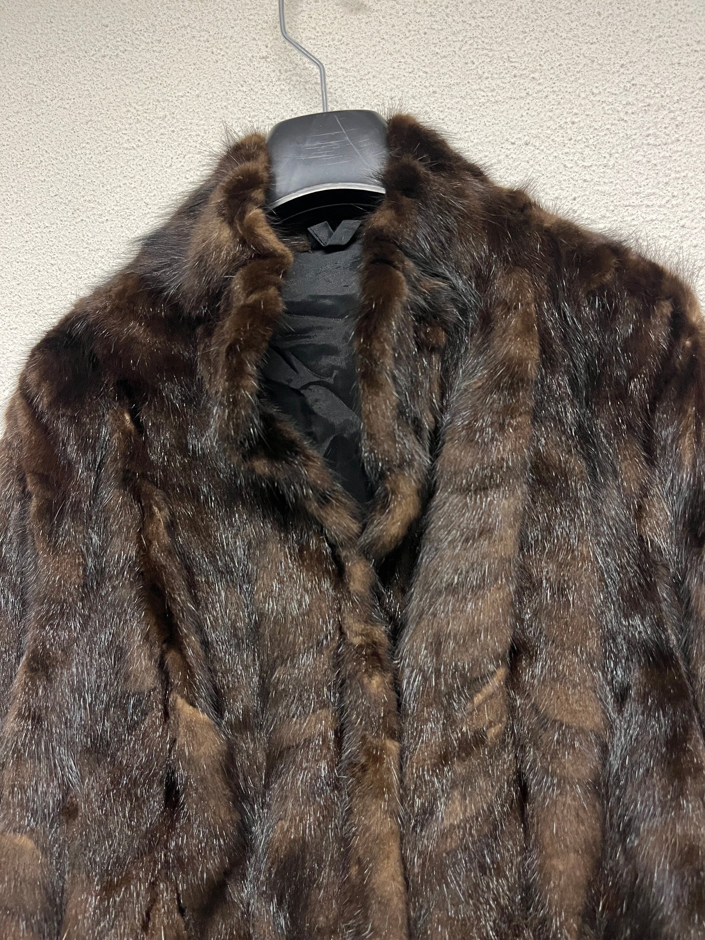 VINTAGE real fur brown coat (S/M)