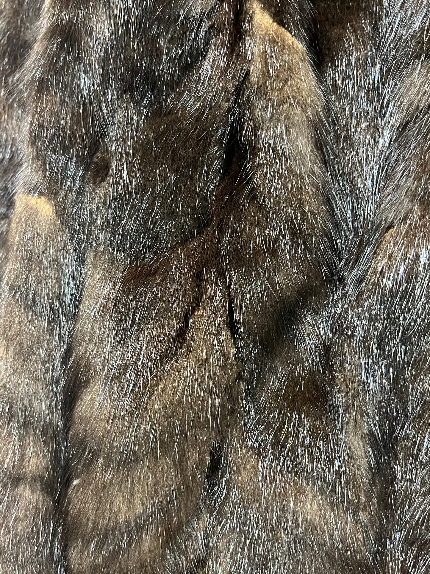 VINTAGE real fur brown coat (S/M)