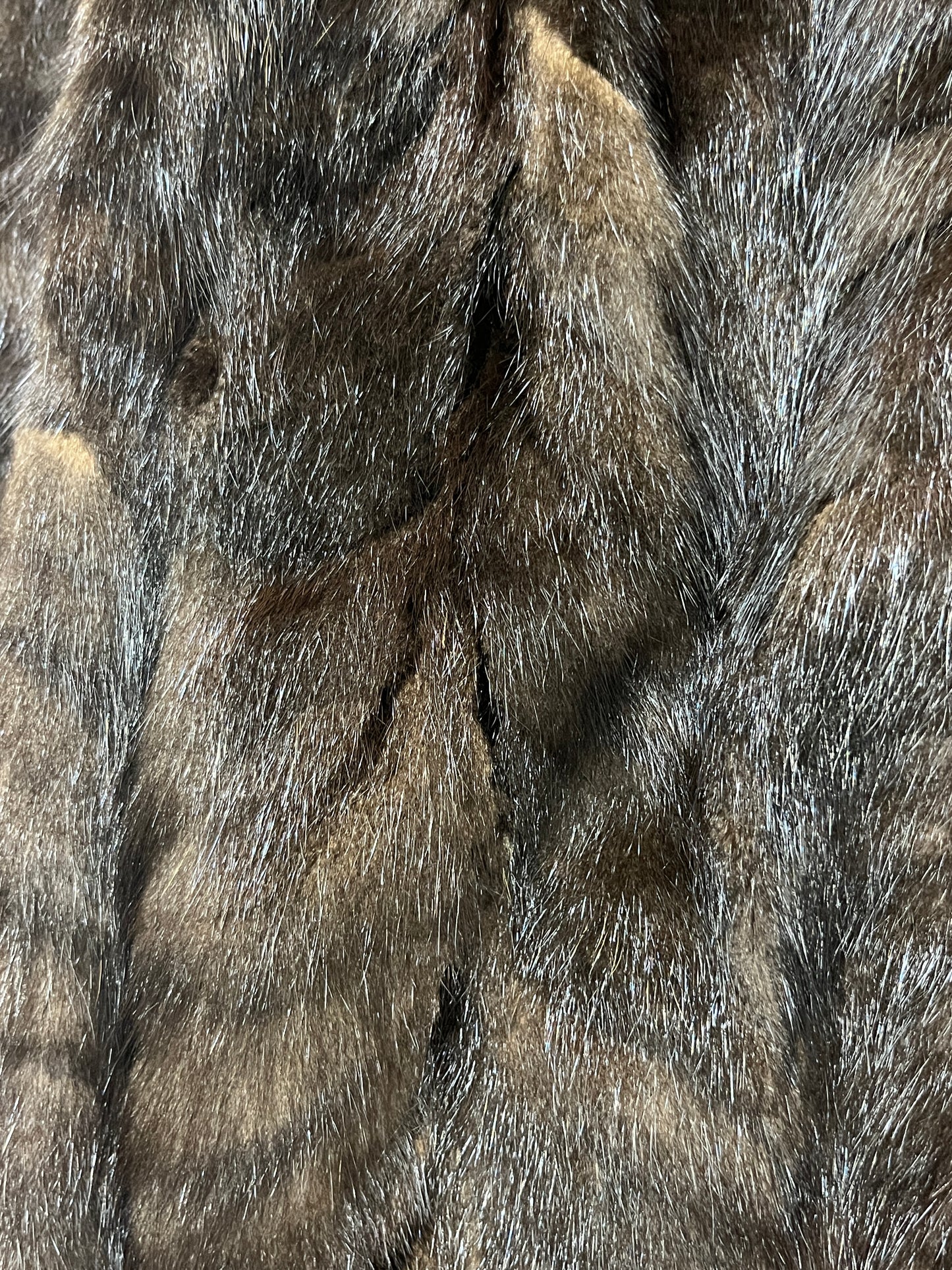 VINTAGE real fur brown coat (S/M)