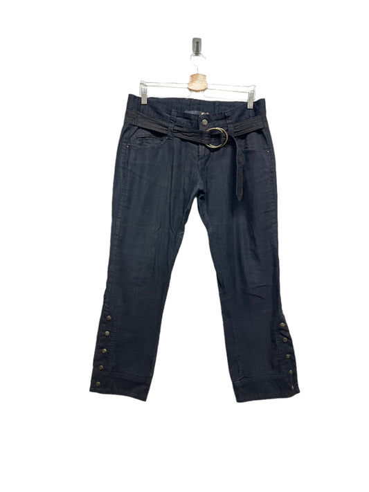 ROBERTO CAVALLI cotton black belted trousers (XL)