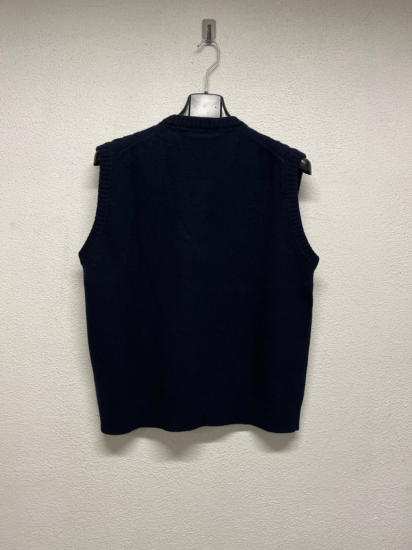 YVES SAINT LAURENT wool navy cable knit vest (M)
