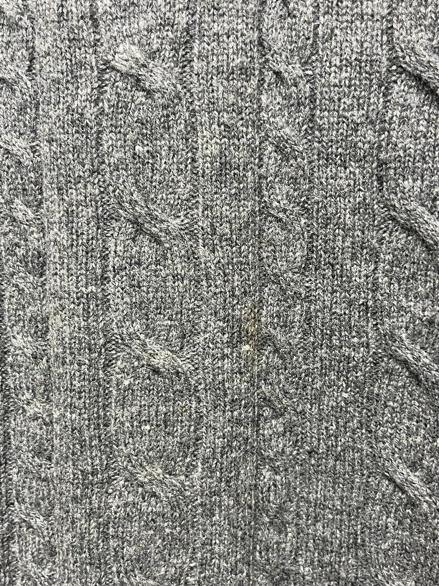 YVES SAINT LAURENT wool grey cable knit vest (M)