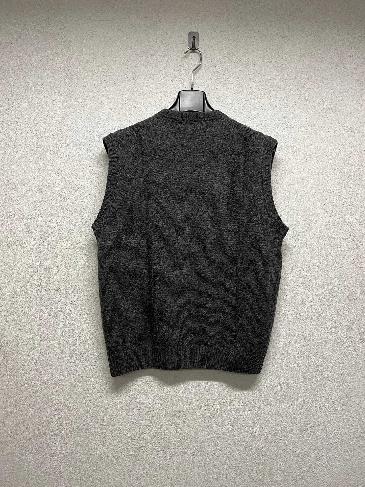 YVES SAINT LAURENT wool grey cable knit vest (M)