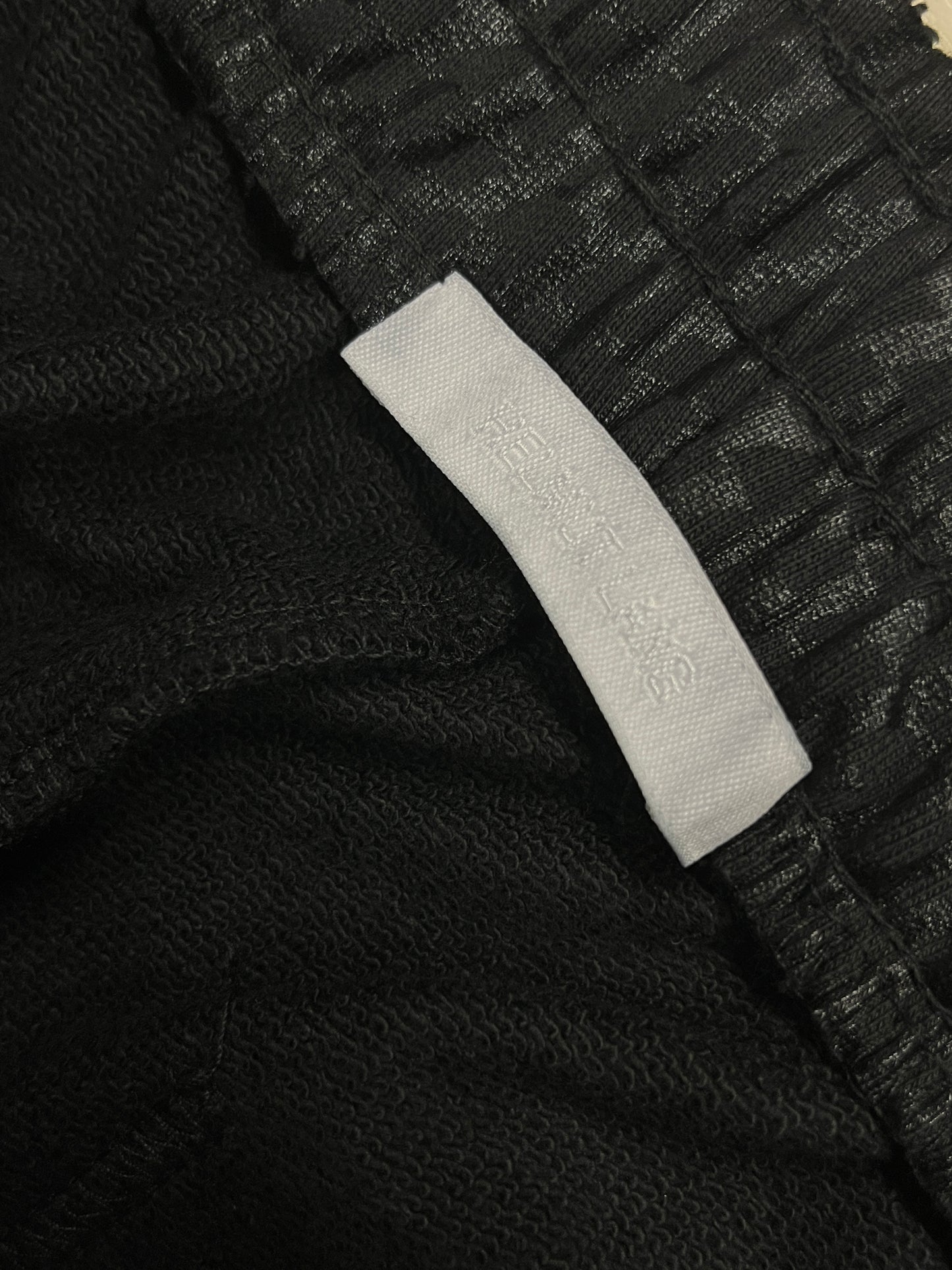 HELMUT LANG black shiny monogram baggy trousers (M)