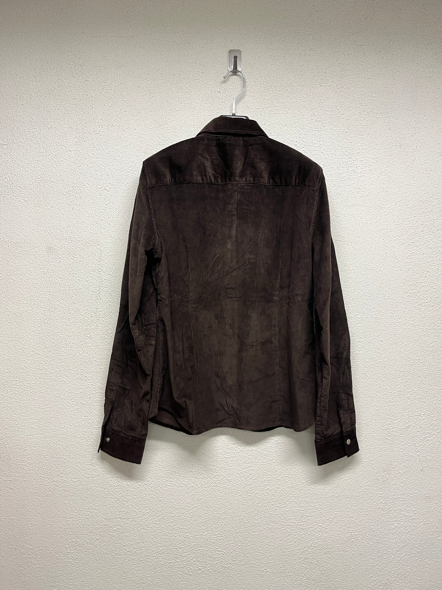 DIESEL brown button western-style corduroy shirt (XL)