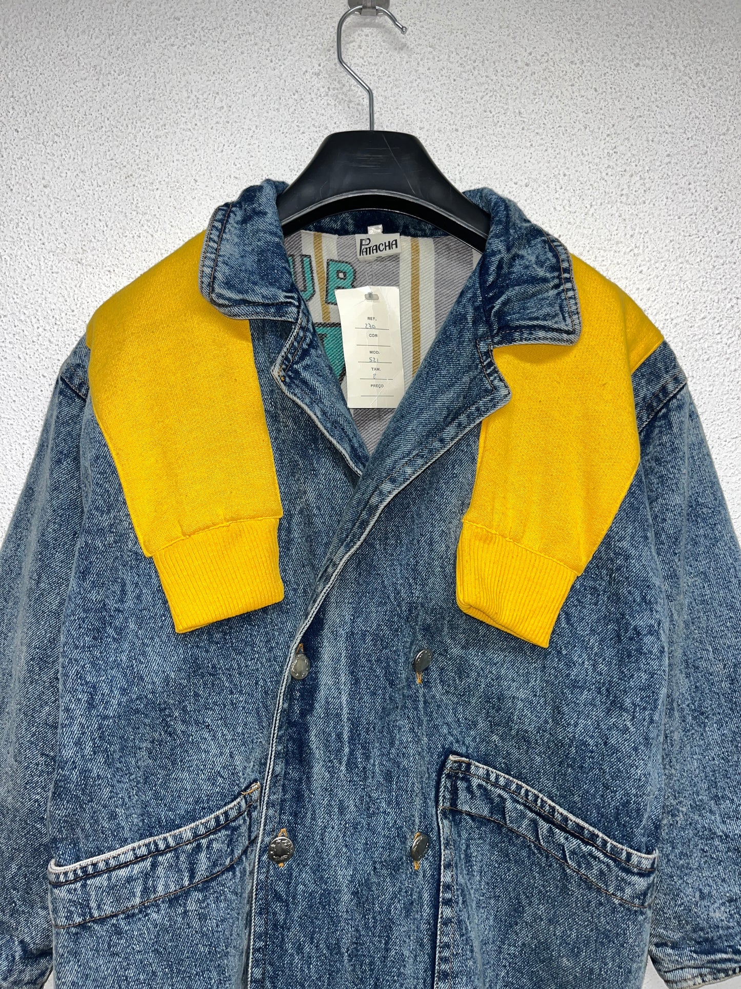 VINTAGE denim jacket with sweater attached (XS/S)