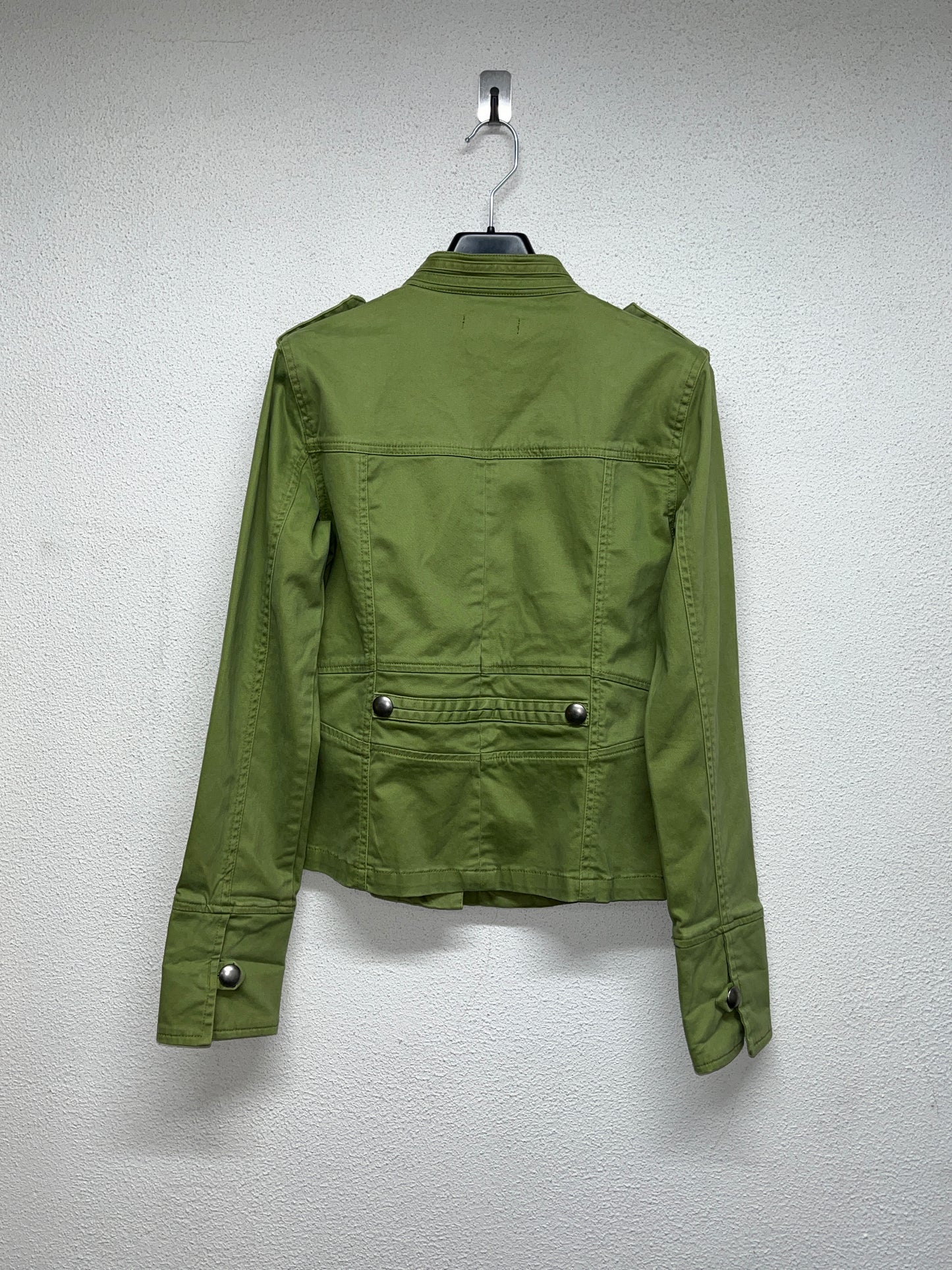 VINTAGE green asymmetrical military jacket (S)