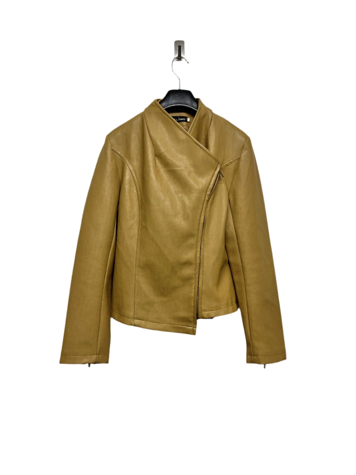 VINTAGE brown-camel vegan leather jacket (S)