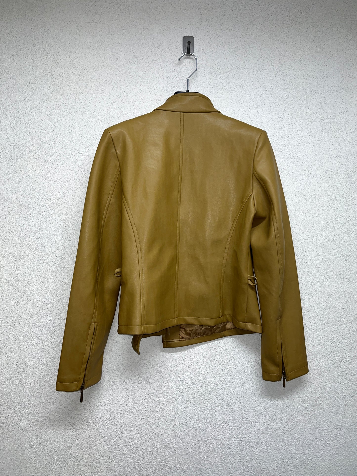 VINTAGE brown-camel vegan leather jacket (S)