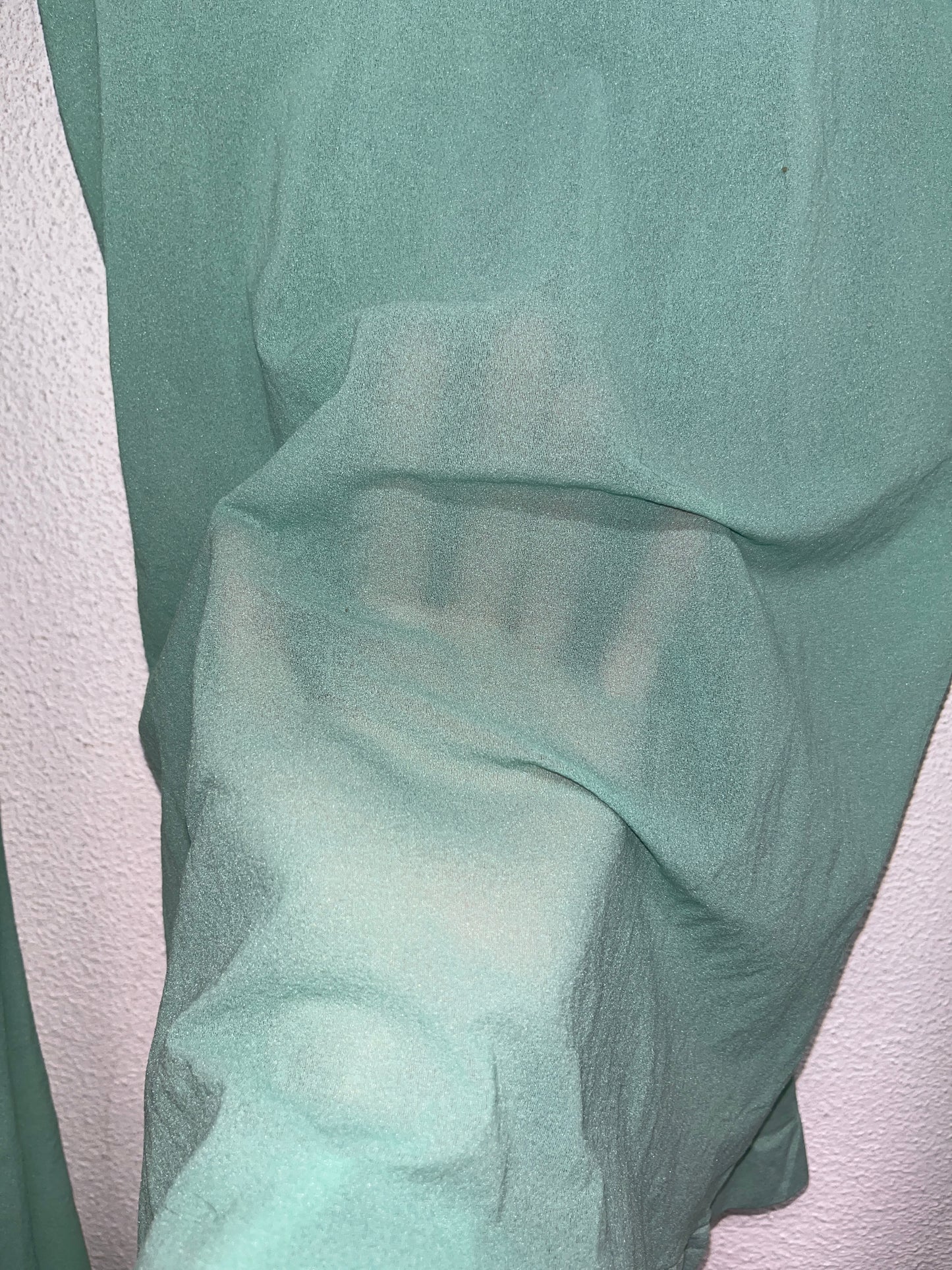 ACNE STUDIOS green sheer nylon stretchy shirt with extended sleeves (XS)