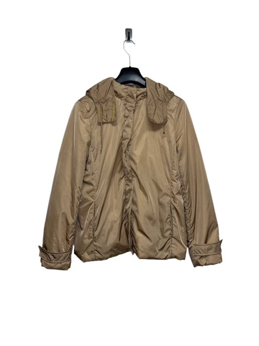 MAX MARA camel nylon zip-up puffer jacket (S)