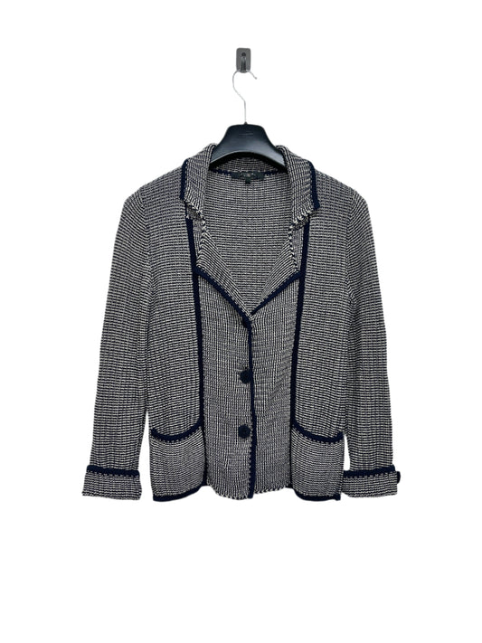 MAX MARA blue & white cotton knit blazer cardigan (S)