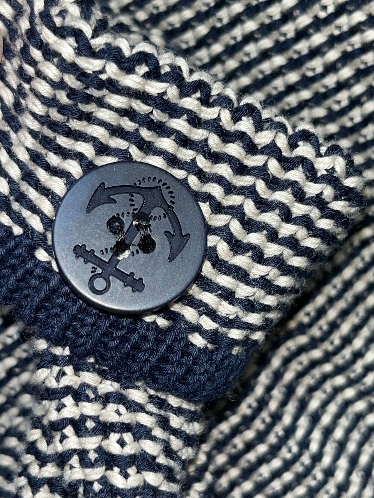 MAX MARA blue & white cotton knit blazer cardigan (S)