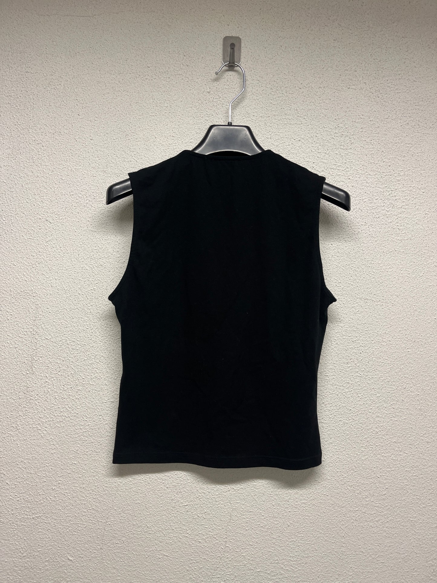 VALENTINO black cotton sleeveless beaded top (S)