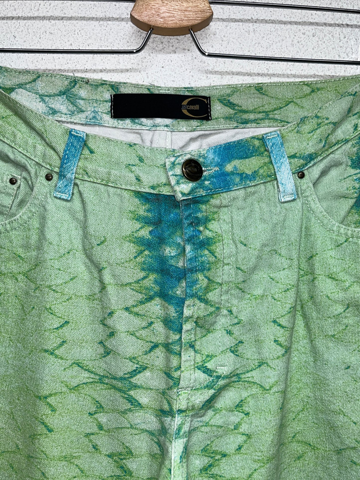 ROBERTO CAVALLI animal-abstract print trousers (M)