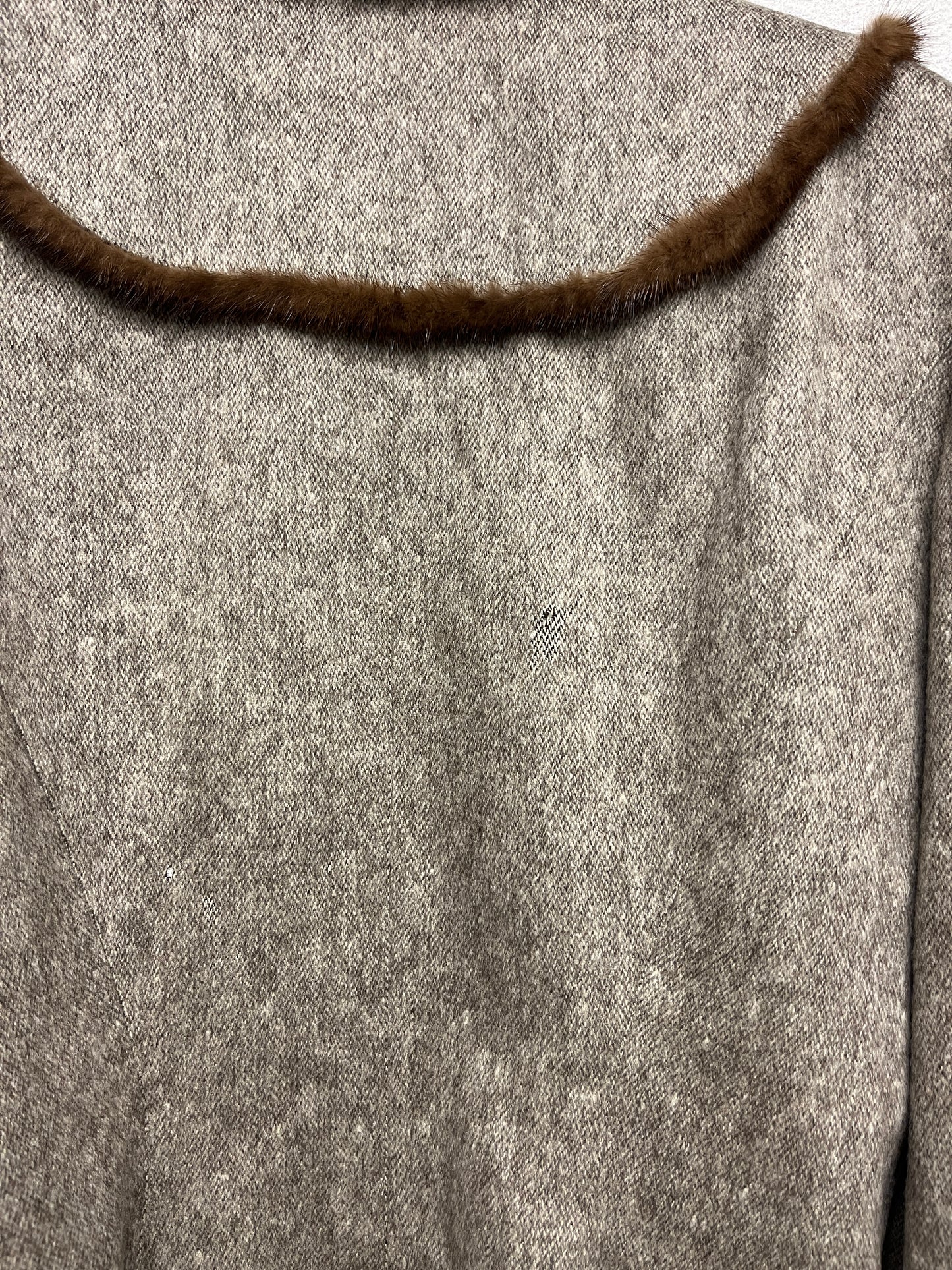 MUGLER wool zip-up blazer with fur collar (M)