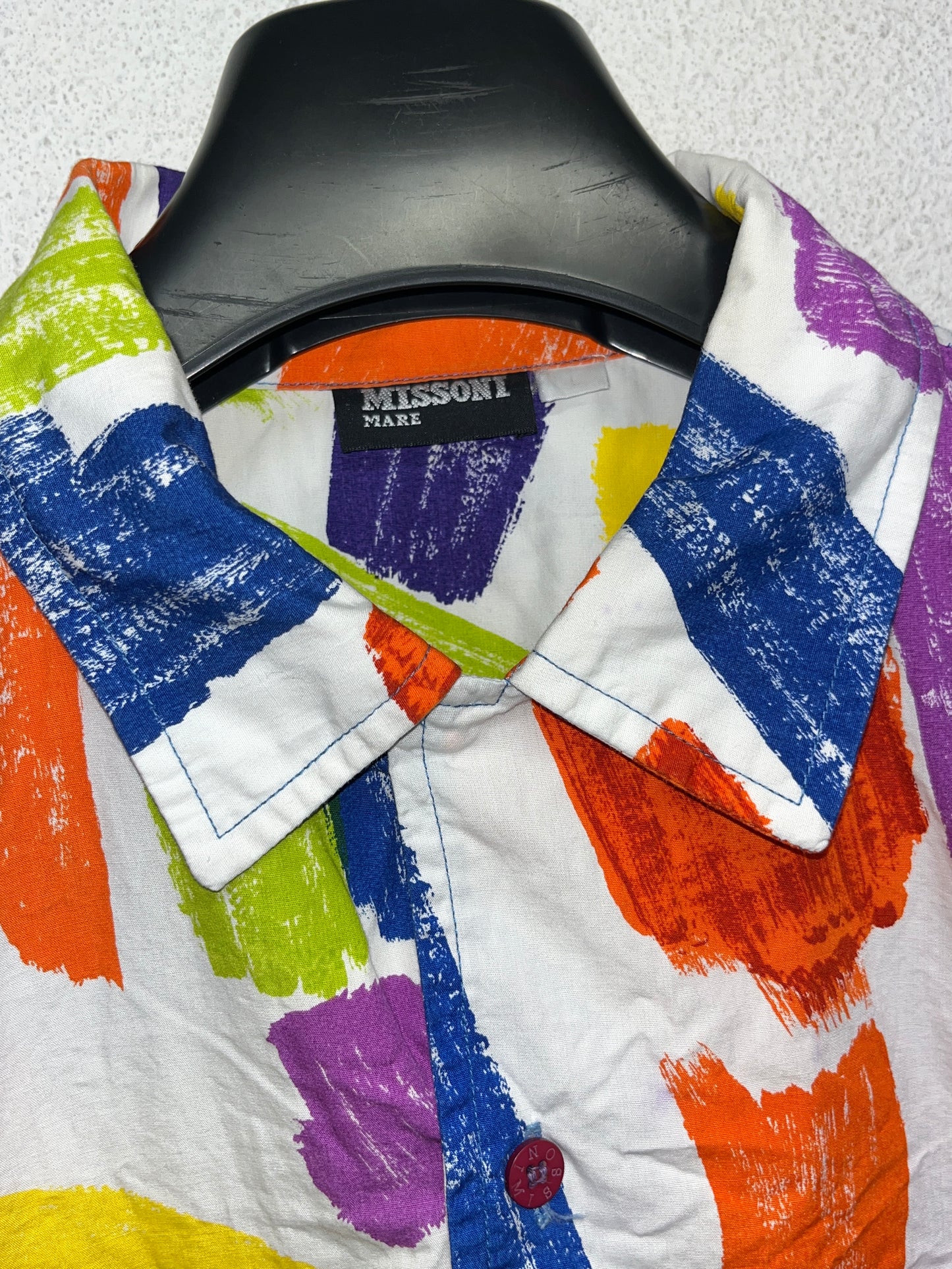 MISSONI short sleeve brush-paint graphic shirt (L)