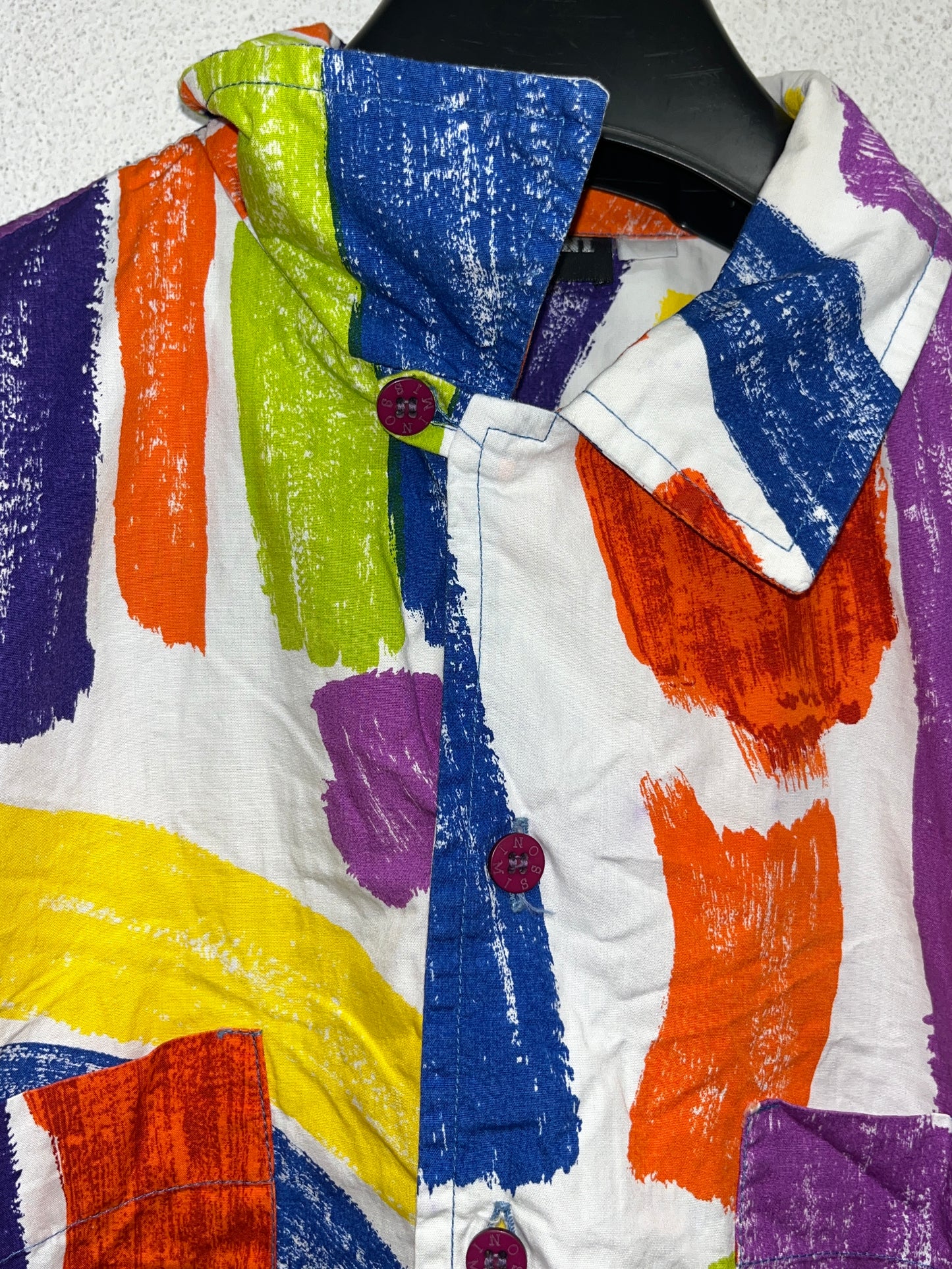 MISSONI short sleeve brush-paint graphic shirt (L)