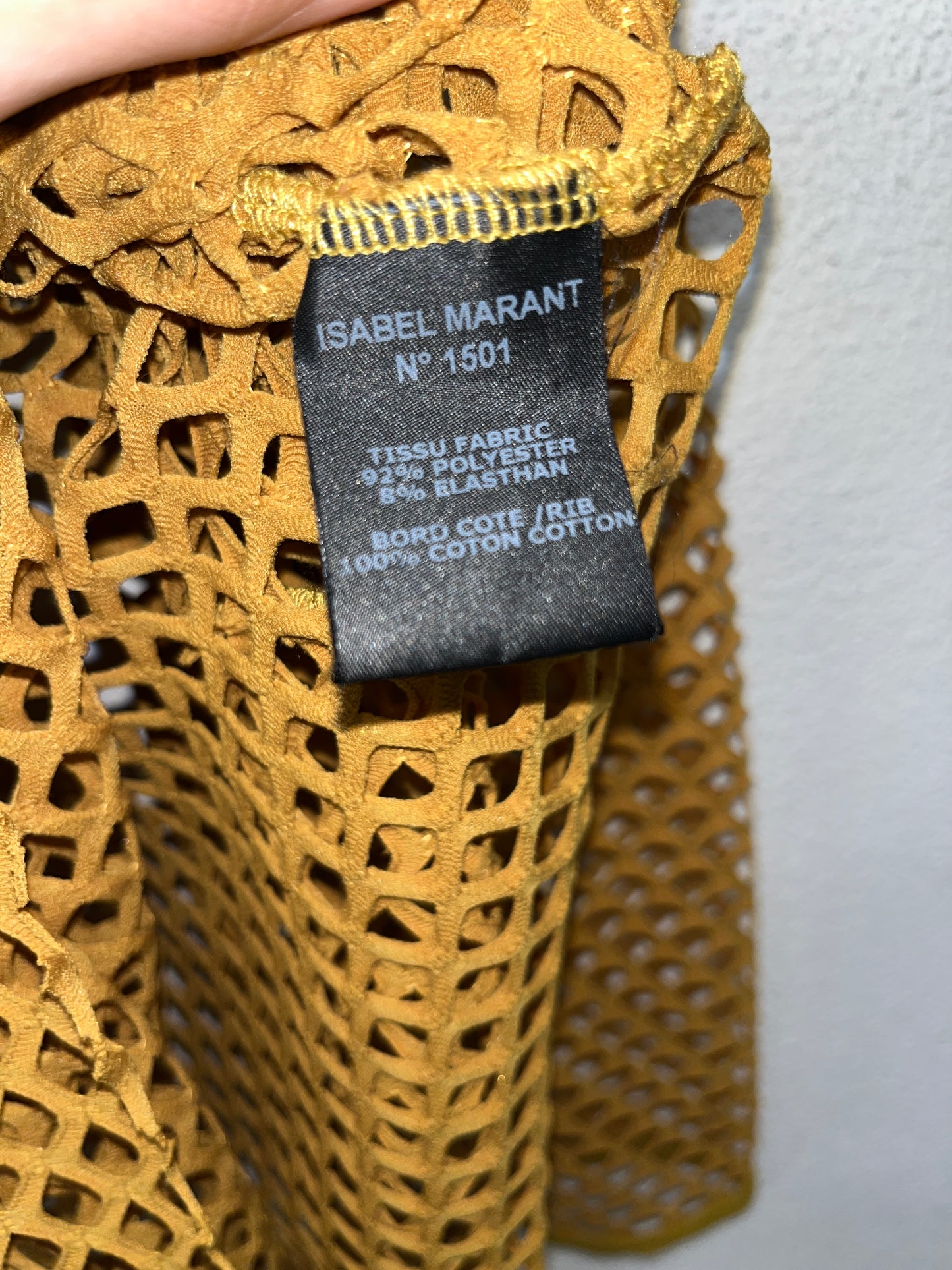 ISABEL MARANT net mustard dress (L)