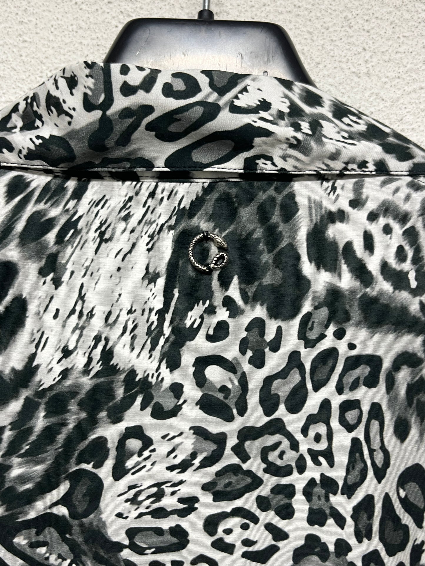 ROBERTO CAVALLI abstract-animal print shirt (M)